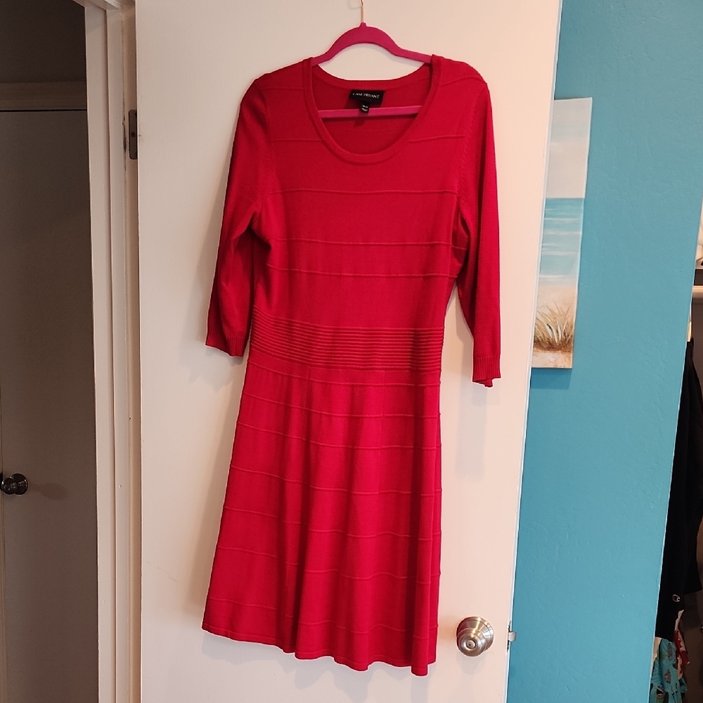 Lane Bryant Bold Red Long Sleeve Dress